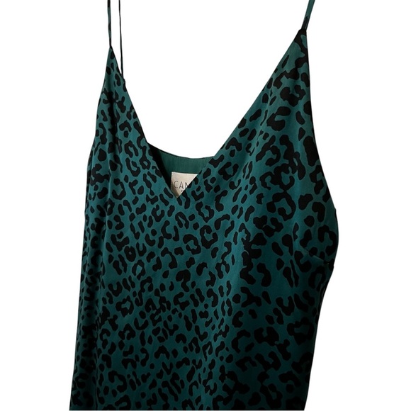 Cami NYC The Olivia Silk Charmeuse Camisole Womens XS Green Leopard Print - Picture 8 of 15